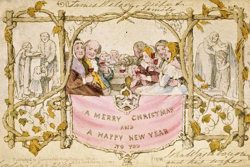 Ez volt a világ első karácsonyi képeslapja: meghitt és bájos rajz a 19. századból – Karácsony